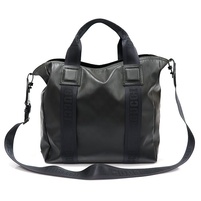 Gucci Black Matte GG Crystal Canvas Tote 2WAY 779816