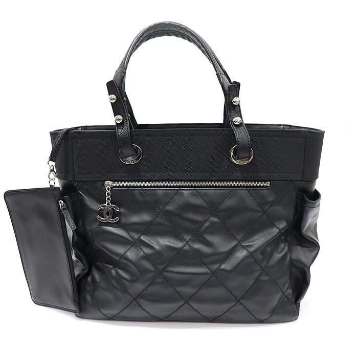 CHANEL Large Shoulder Bag in Black Leather Ejang via Ritz (Size 14)