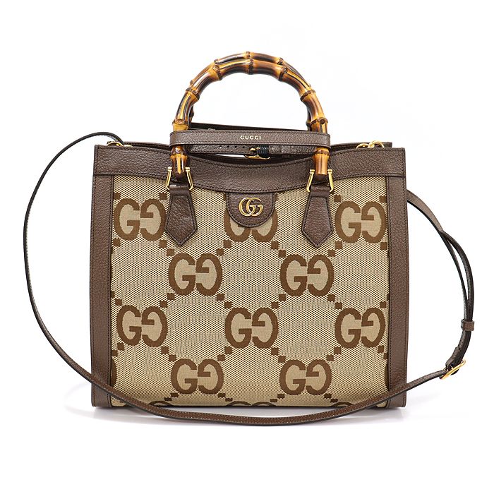 Gucci Brown Leather Python Top Handle Diana Medium 2WAY Bag 655658 GG Canvas SKU EP38316GU