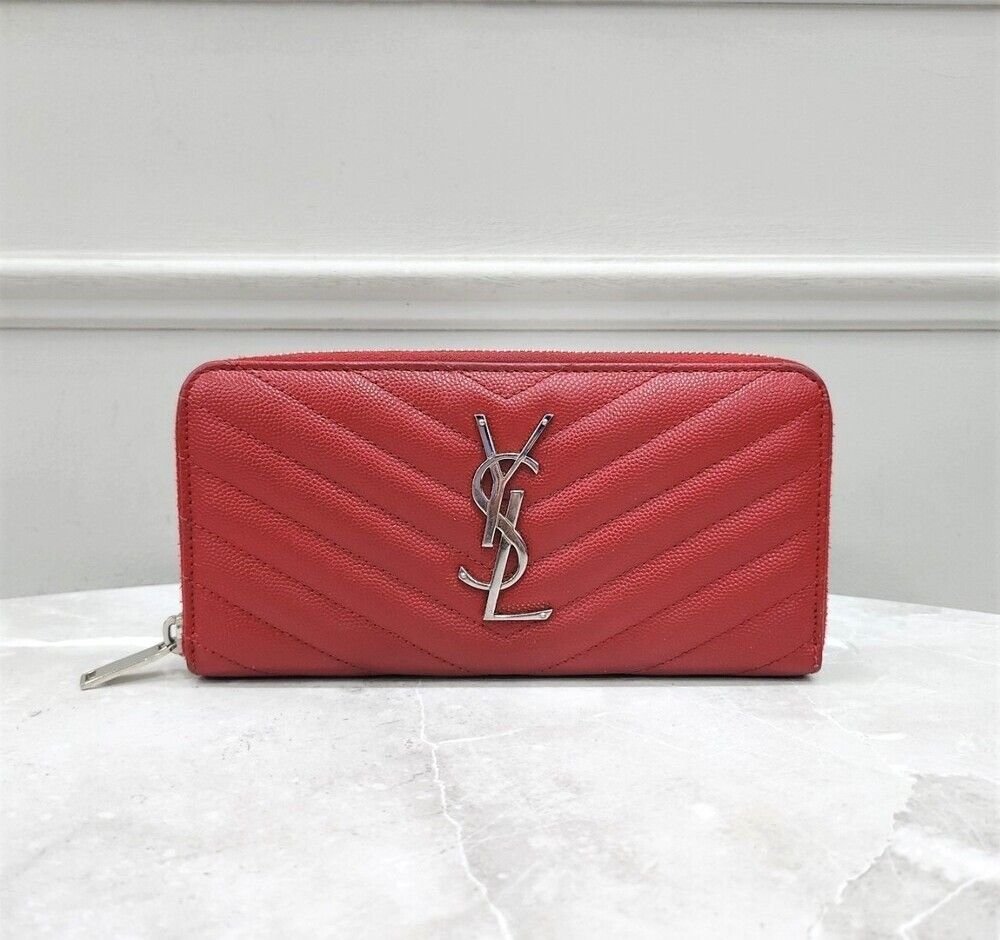 Saint Laurent Monogram Matelass Leather Zip Wallet - SKU123