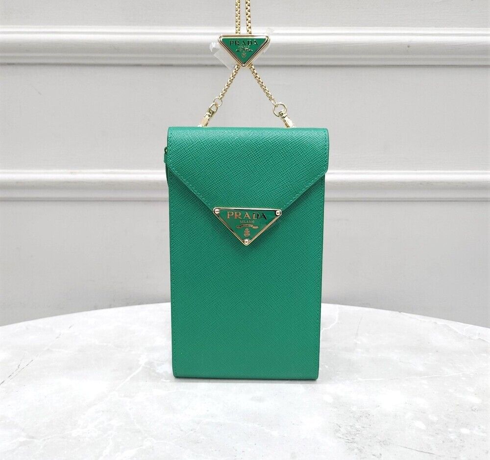 Prada Green Phone Pouch Leather Mini Bag SKU