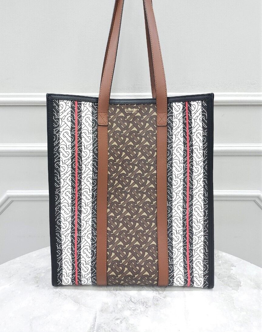 Burberry Monogram Stripe Tote Bag Large TB
