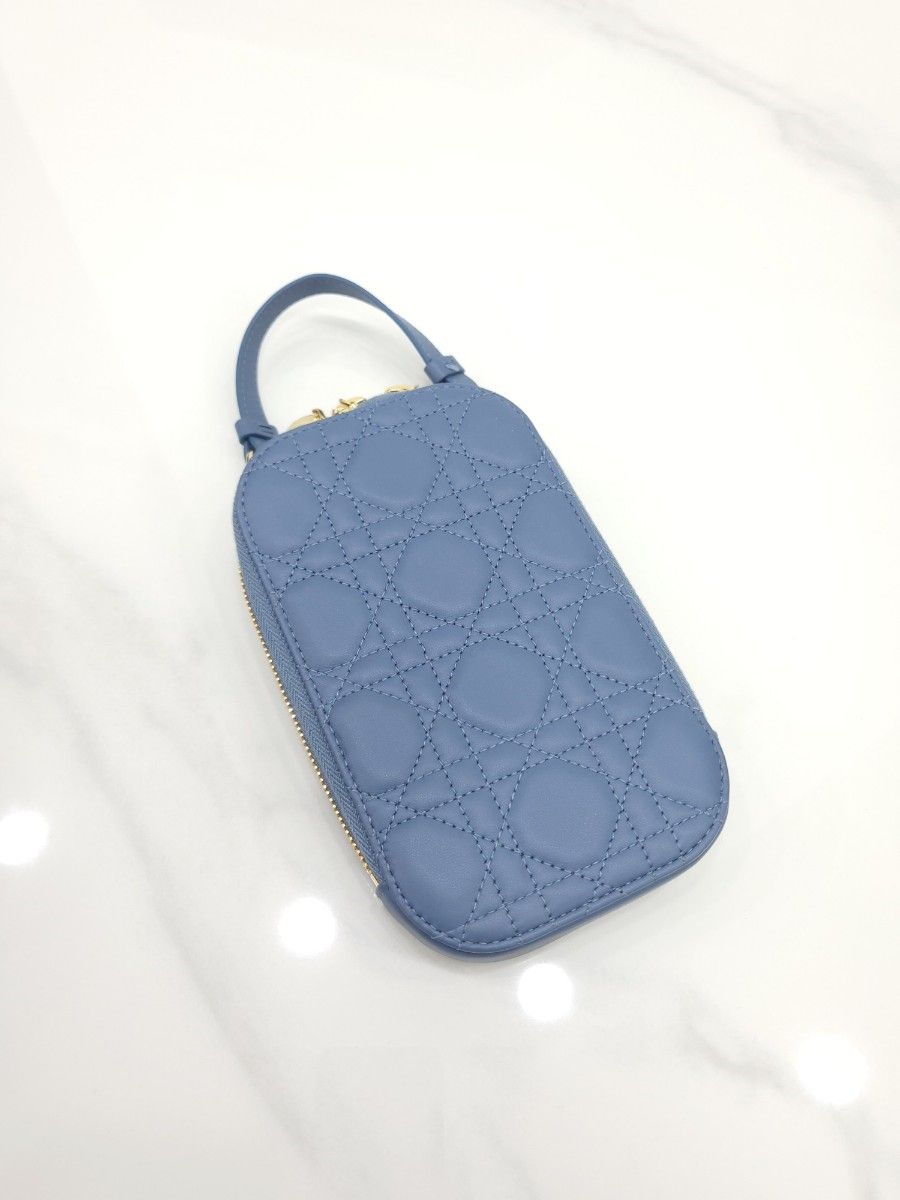 Dior Phone Holder Chain Bag Blue Kanaju