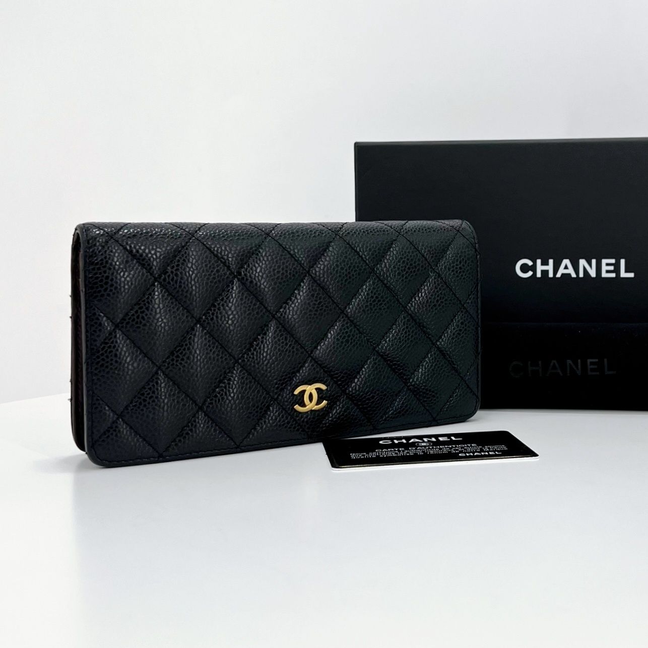 CHANEL Caviar Flap Wallet Black - SKU: OS