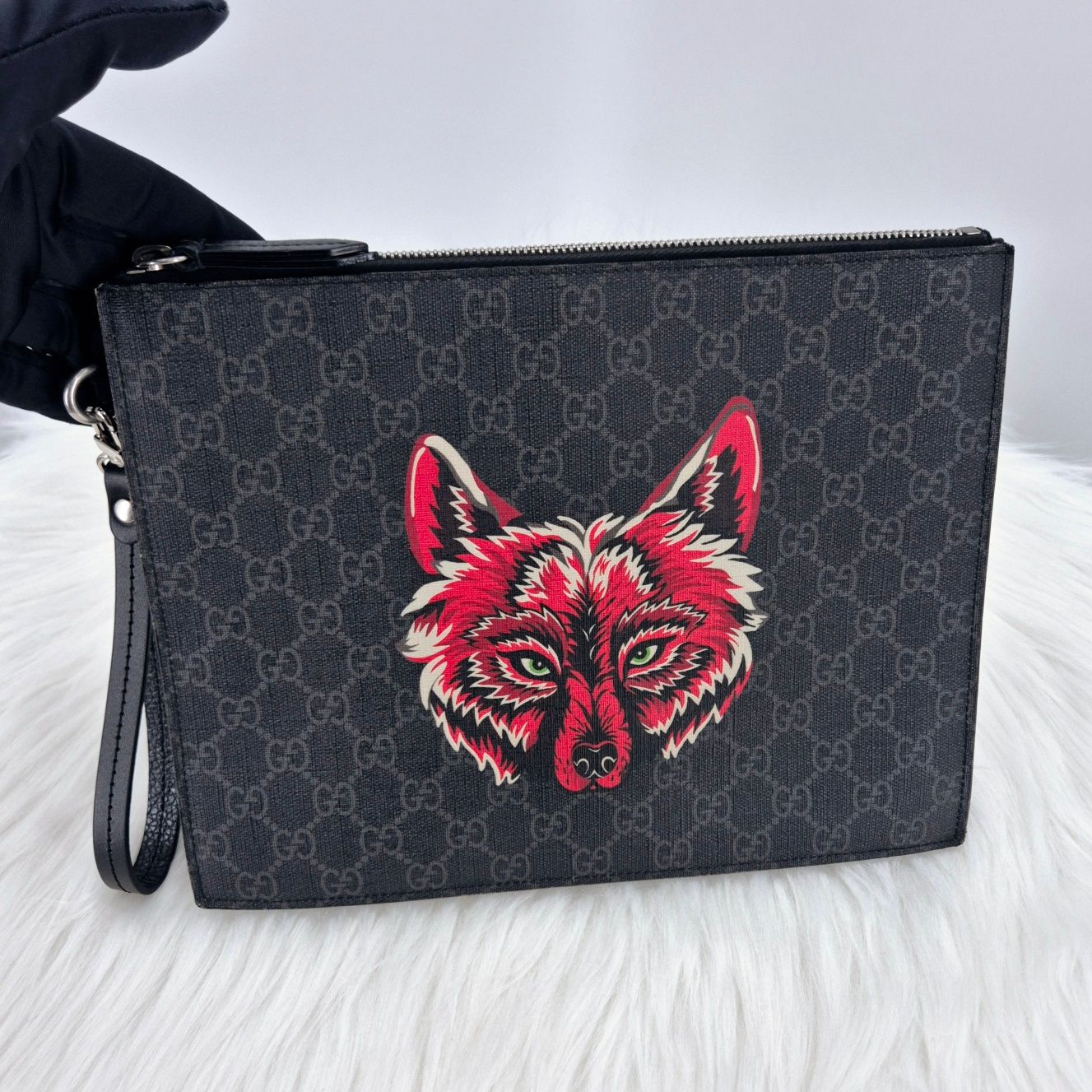 Gucci Supreme GG Clutch Bag Black (547084)