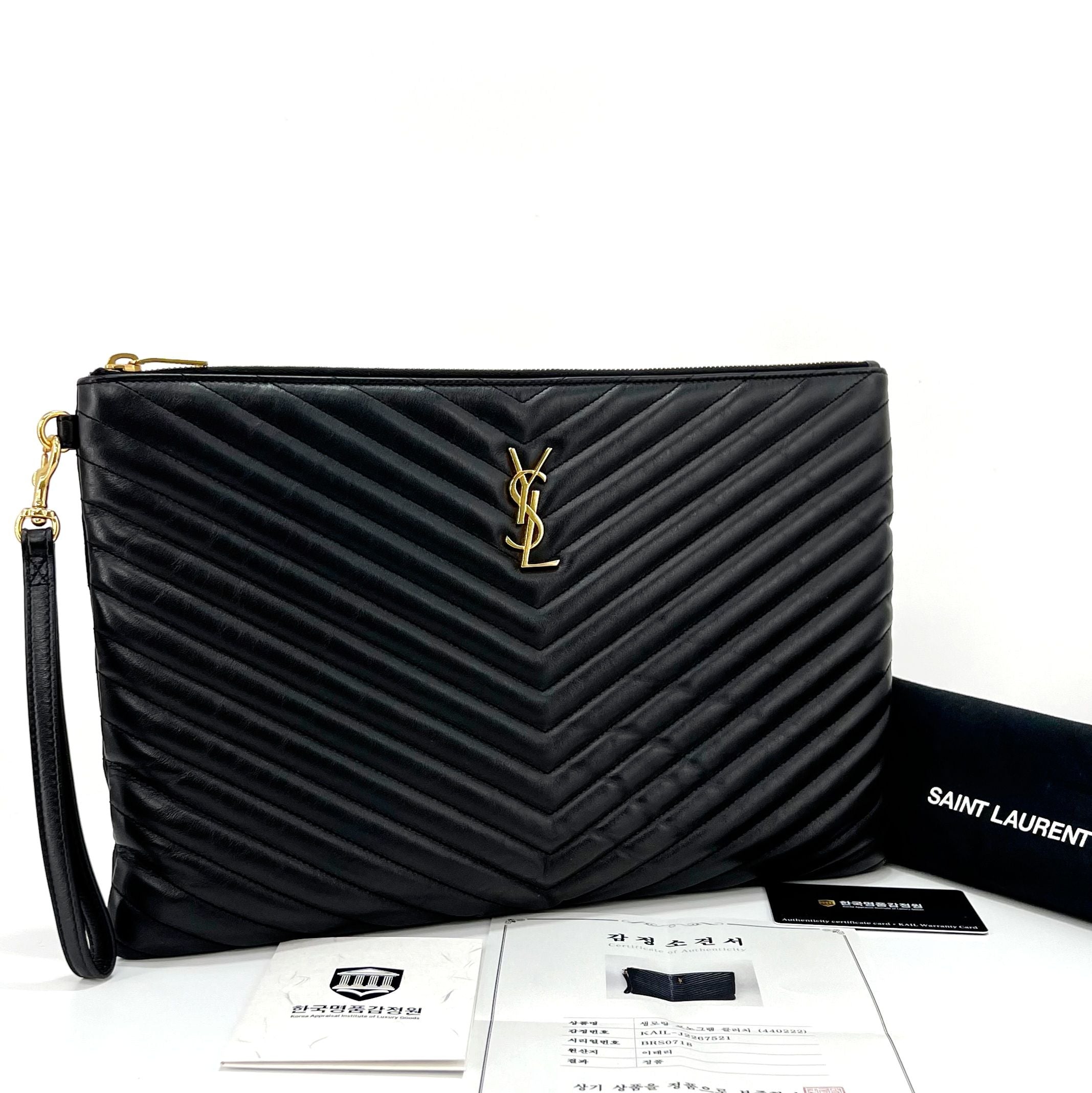 Saint Laurent Matelasse Women's Clutch Bag Black (440222)