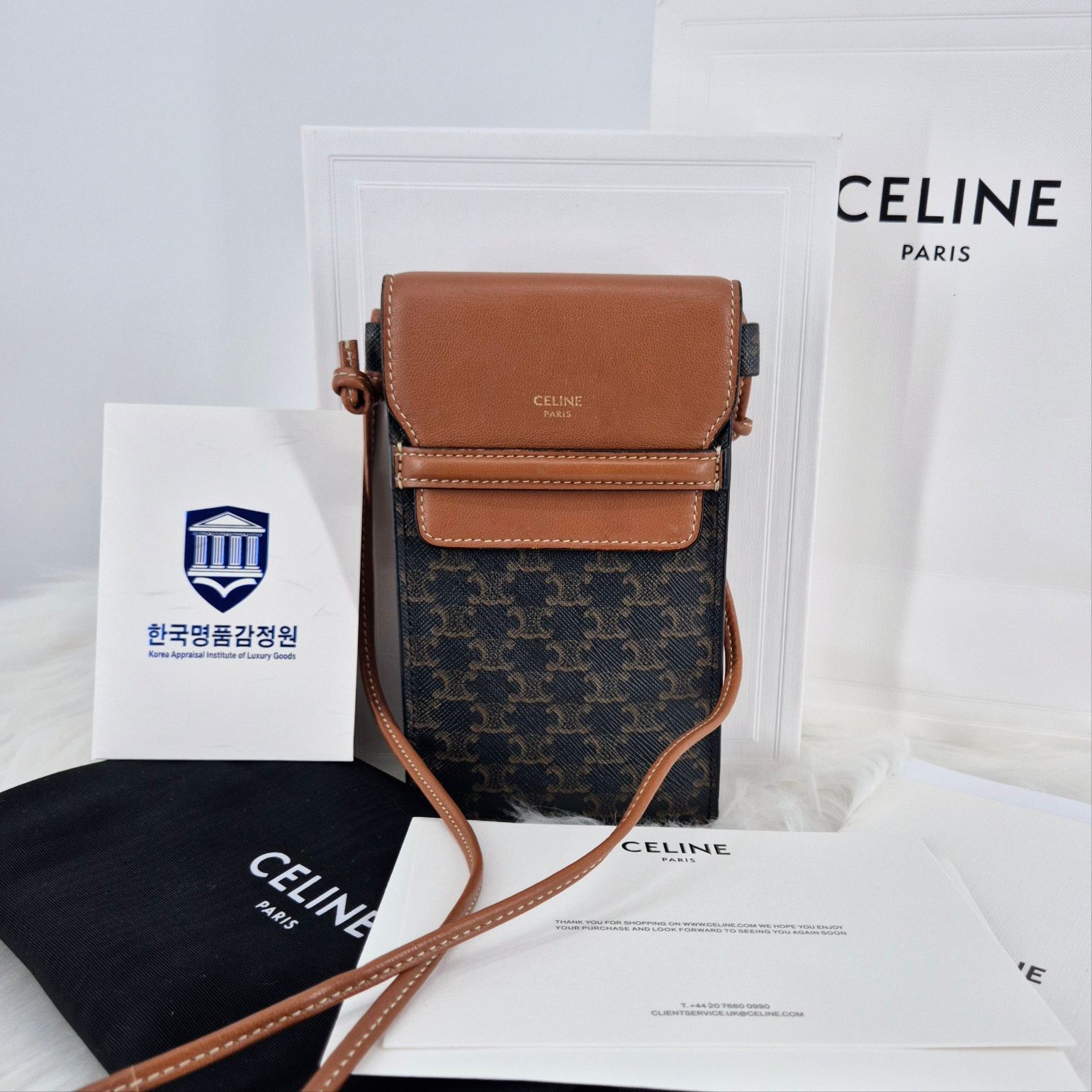 Celine Flap Phone Holder Crossbody Bag SKU12345