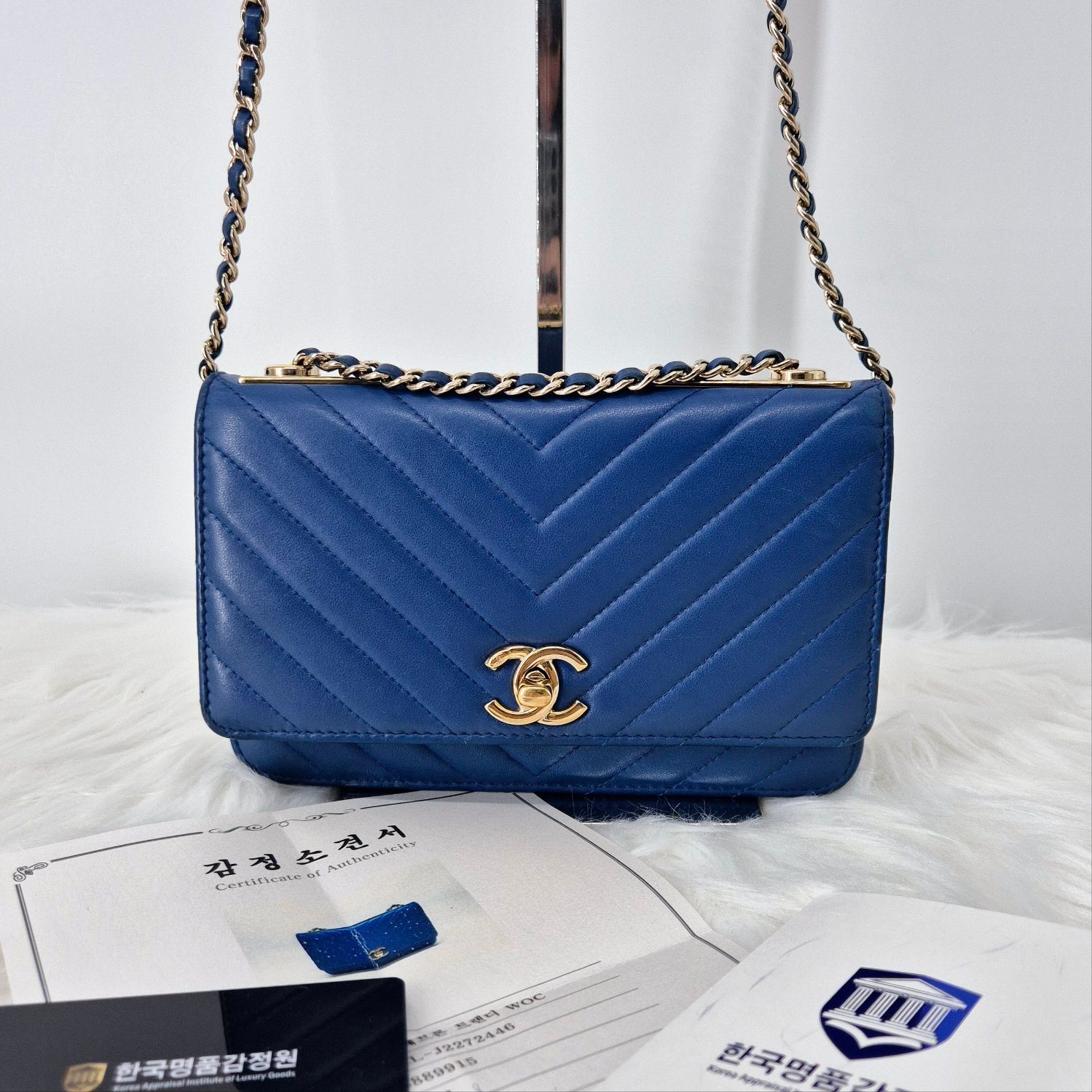 CHANEL Chevron Trend CC Lambskin WOC Chain Crossbody [SKU: 26]