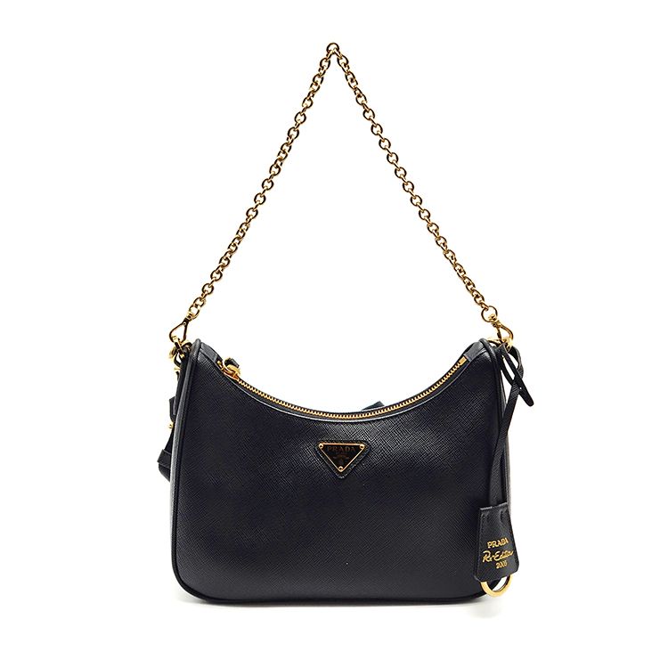 Prada Luxury Chain Hobo Bag - Safiano Tassuto Collection (1BH204)