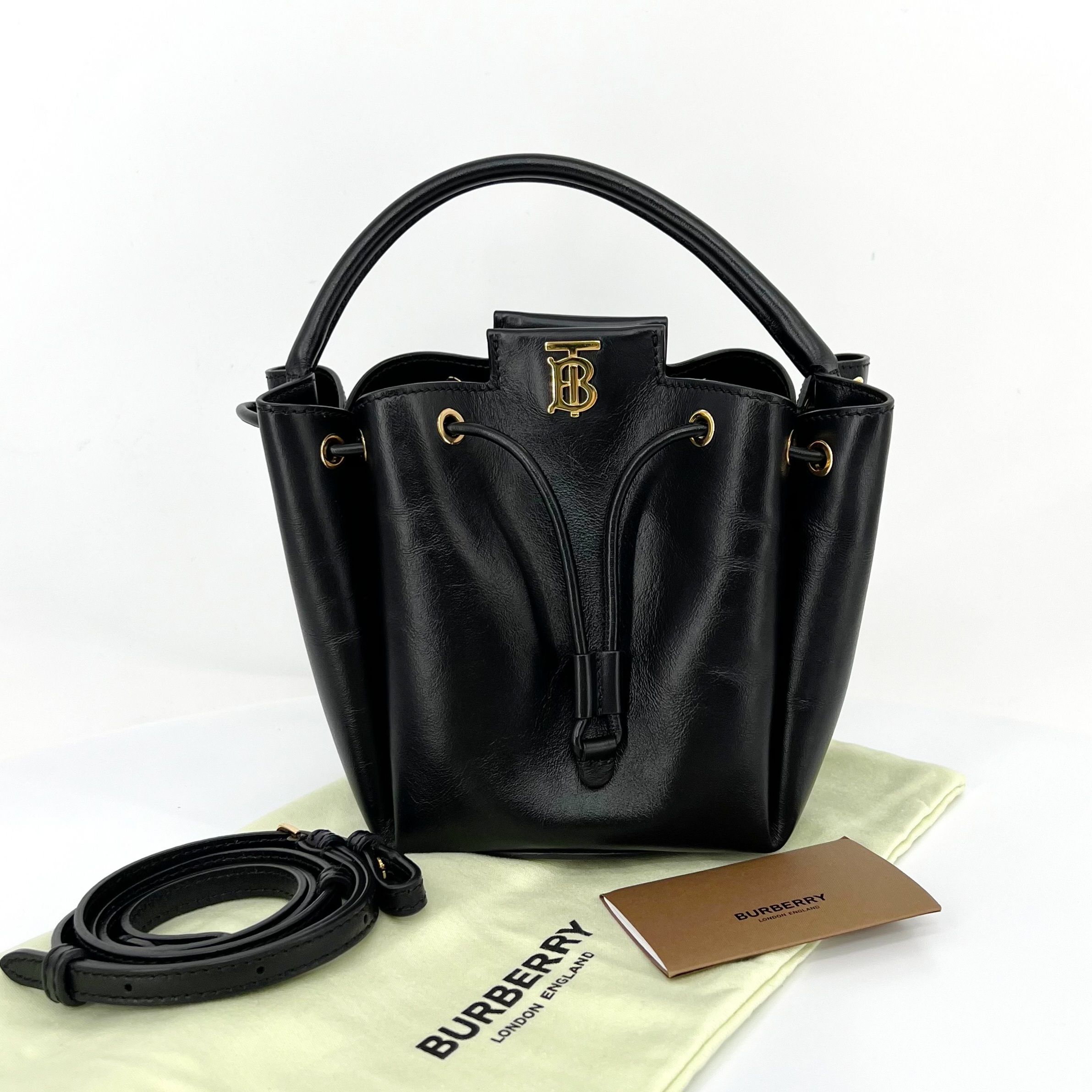 Burberry Emotion Completed Motif Bucket Bag Black 8028541