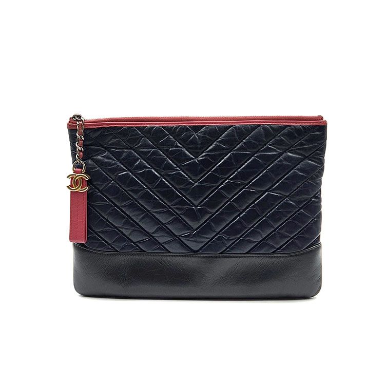 CHANEL Chevron Gabriel Clutch Neodium L242914