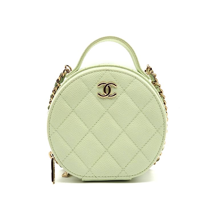 CHANEL Caviar Top Handle Round Crossbody Bag L153480