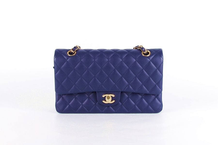 CHANEL Classic Medium Caviar Gold Navy 31th (21 Model) SKU: 31