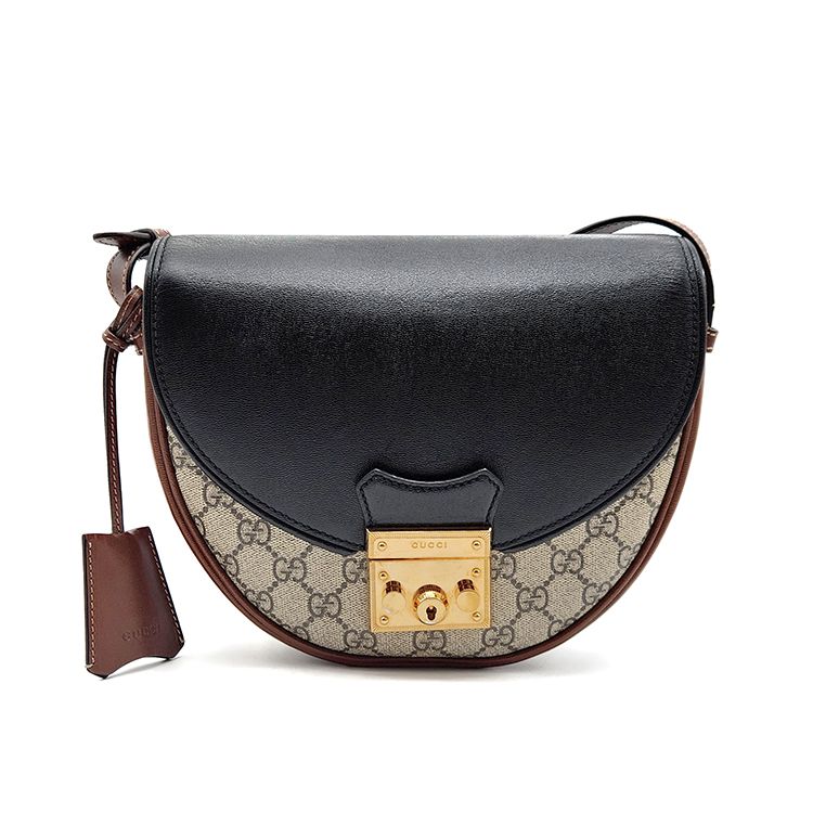 Gucci Supreme Padlock Half-Moon Shoulder Bag Small (644524)