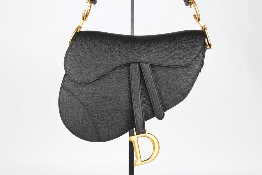 Dior Black CD Saddle Bag with Gold Accents SKU