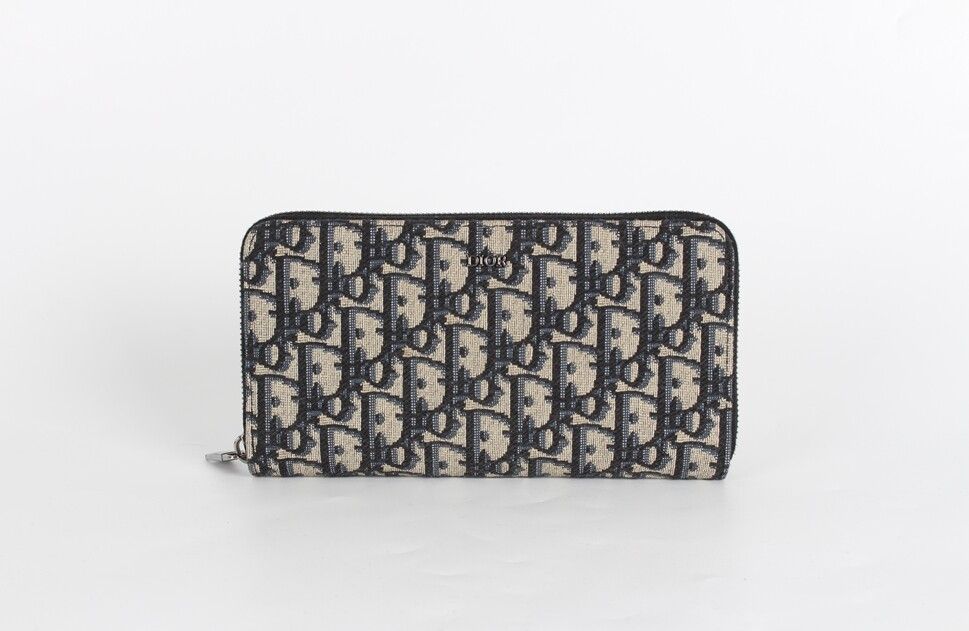 Dior Jacquard Zip Wallet - Beige (SKU: OB-125)