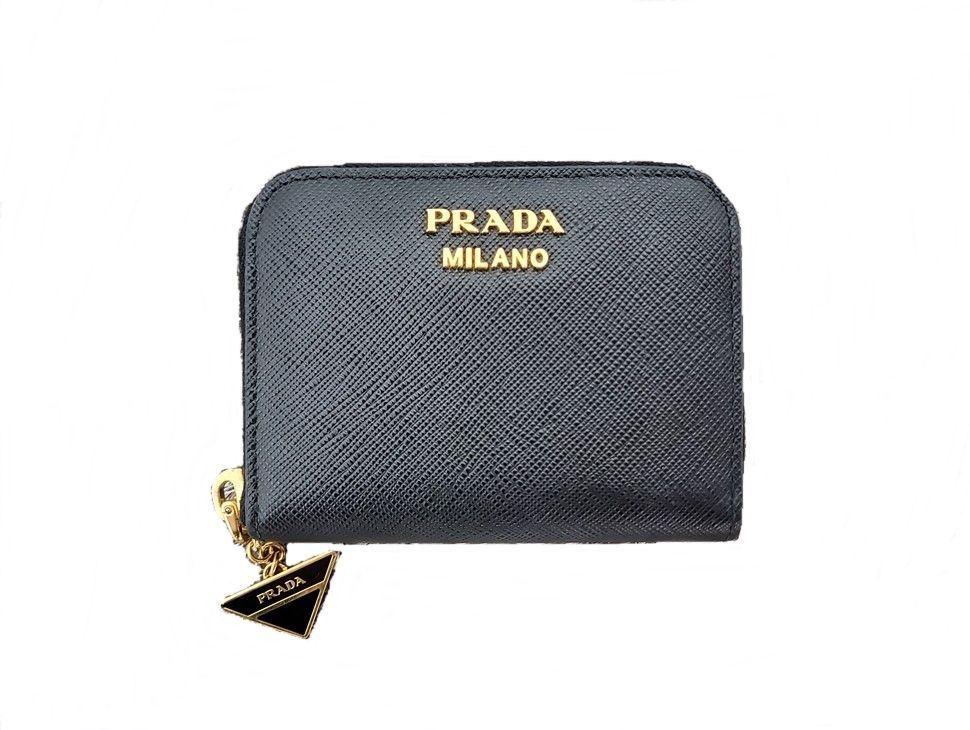 Prada Black Saffiano Card Wallet -