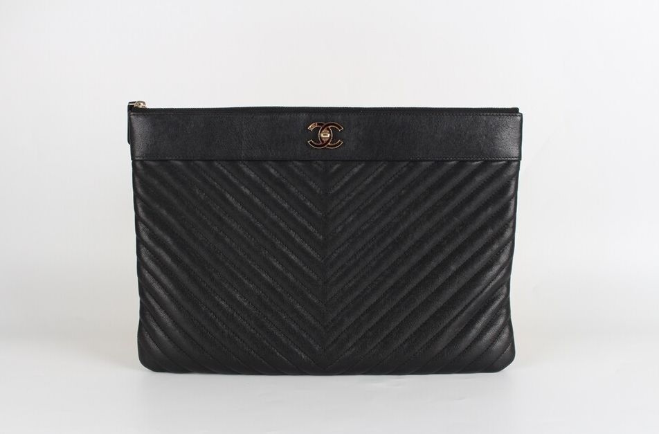 CHANEL Mademoiselle Gold Clutch -
