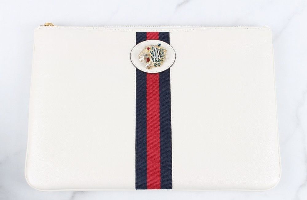 Gucci Beige Tiger Head Clutch - SKU123456