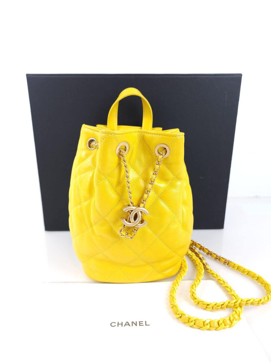 CHANEL Drawstring Bucket Backpack AS3211 4668
