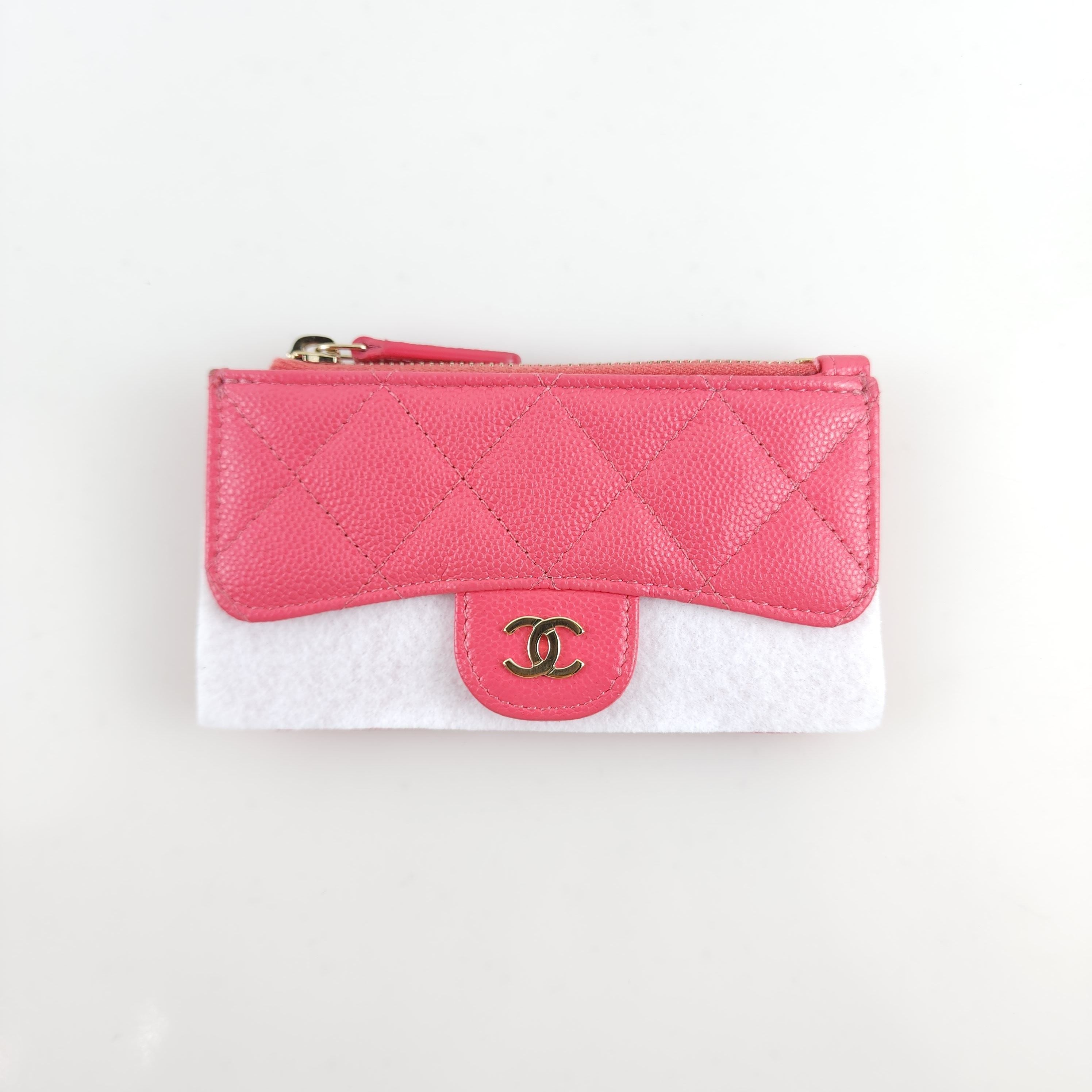 CHANEL Classic Caviar Flap Zipper Card Holder Wallet AP2570 6612