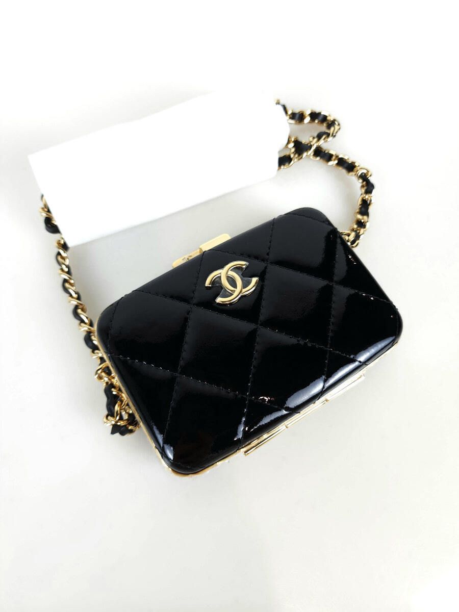 CHANEL Evening Chain Box Wallet Crossbody AP2242 5346