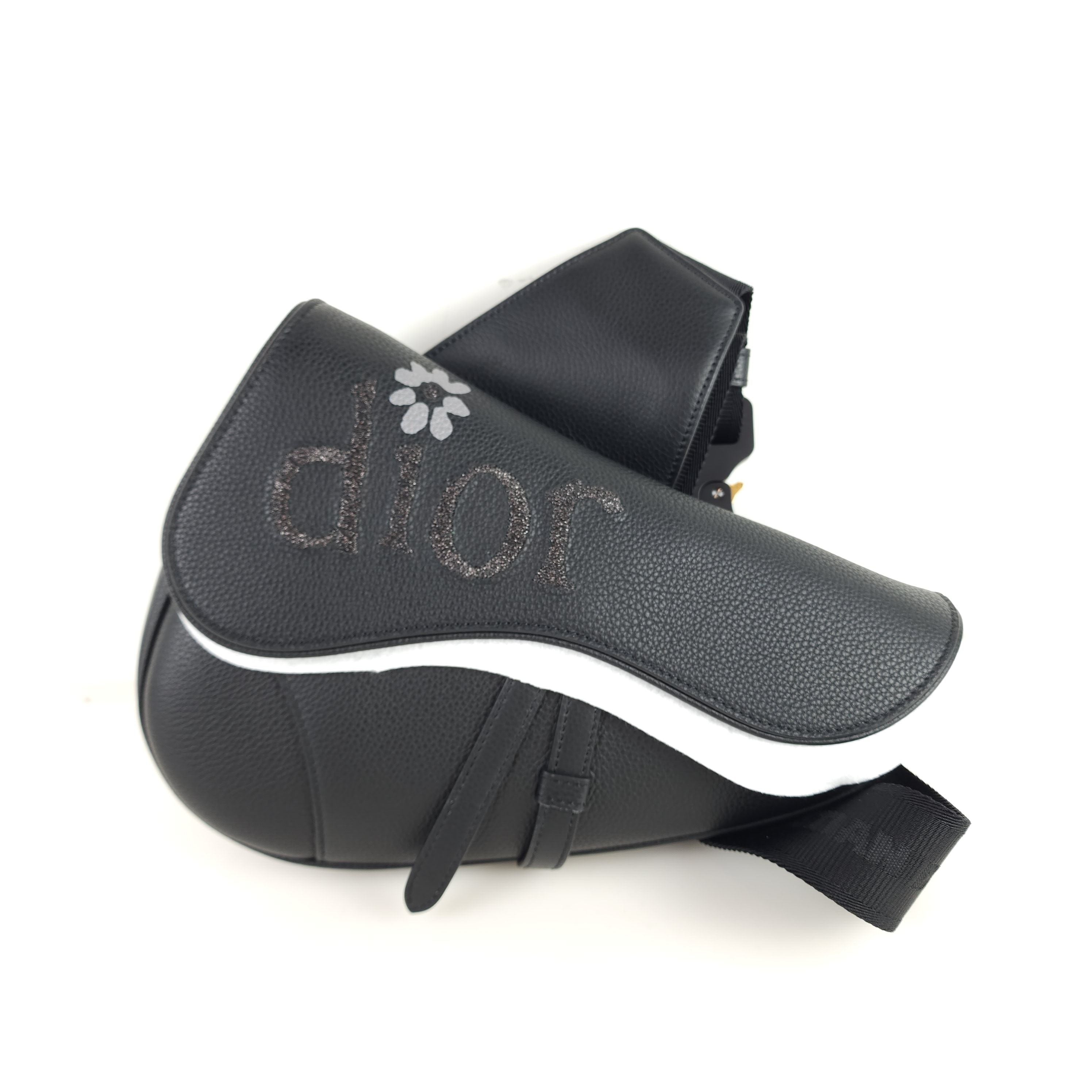 Dior Embroidered Leather Saddle Bag Crossbody 8133 SKU