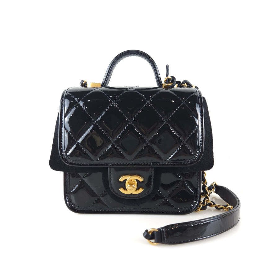 CHANEL CC Square Top Handle Flap Shoulder Crossbody Bag AS3652 6495