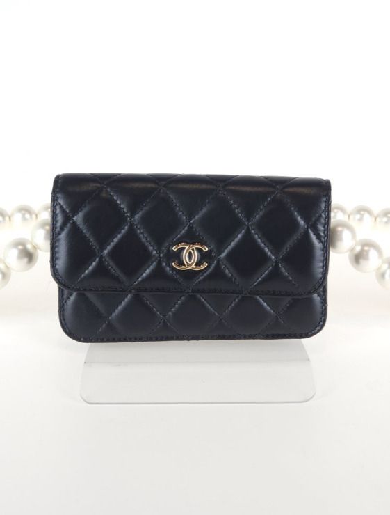 CHANEL Classic Pearl Strap Flap WOC Crossbody Bag AP1898 2785