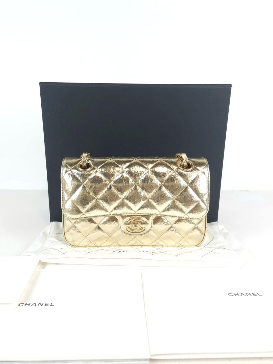 CHANEL Classic Metallic Gold Shoulder Bag A01113 4478
