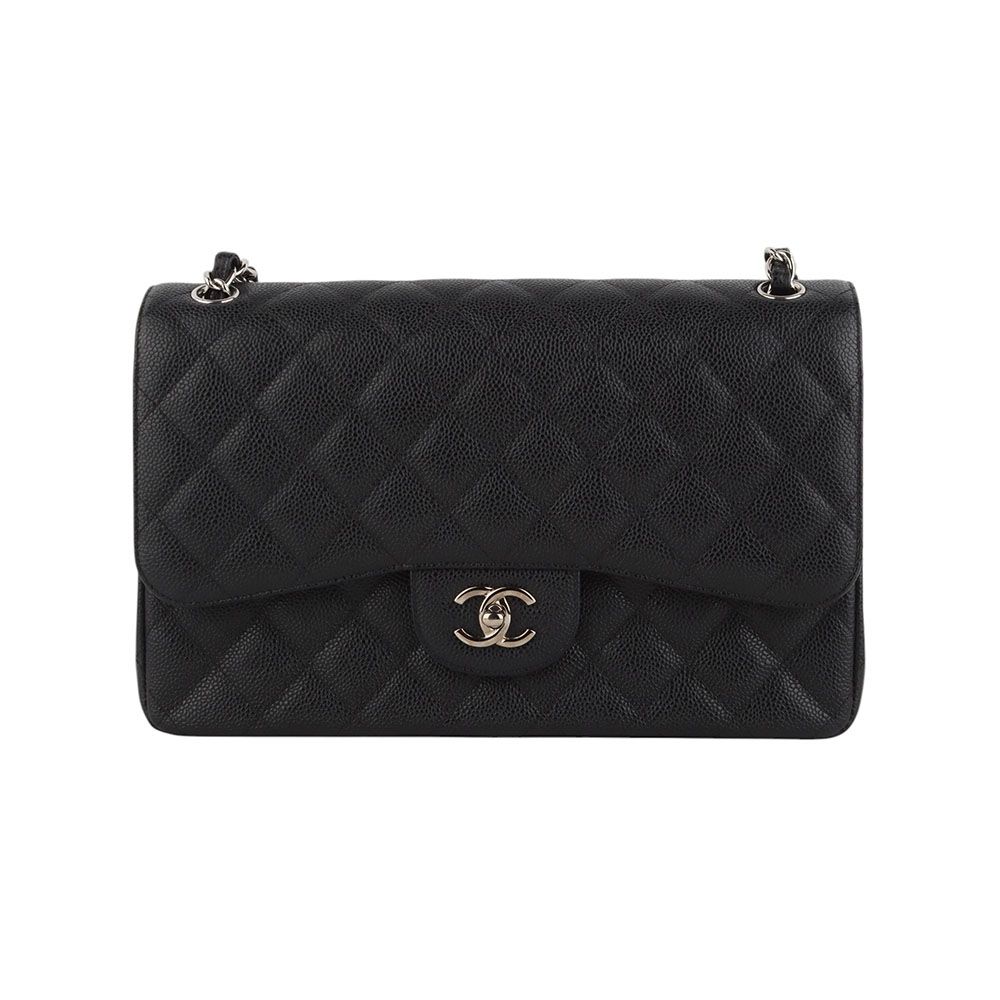 CHANEL Caviar Classic 2.55 Large Jumbo Double Flap Bag (Department Store Invoice) B7140