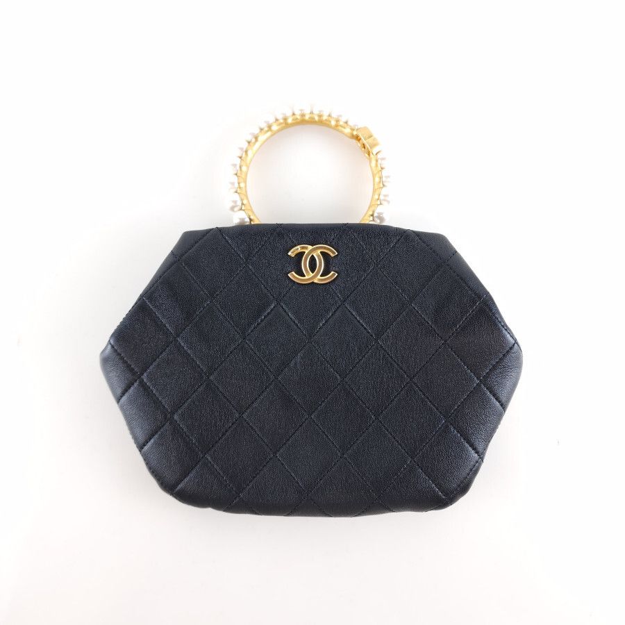 CHANEL Pearl Handle Pouch Tote Bag AS2609 6328