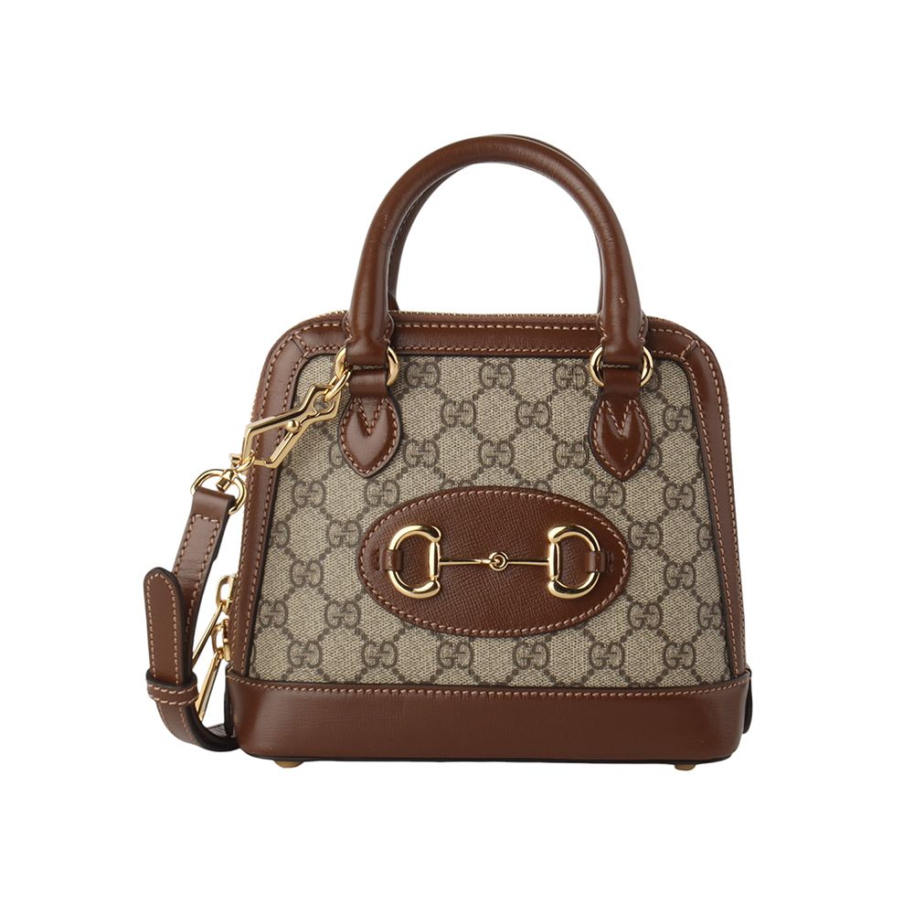 Gucci Supreme 1955 Horsebit Top Handle Mini Crossbody Bag with Receipt 640716 GG 34336