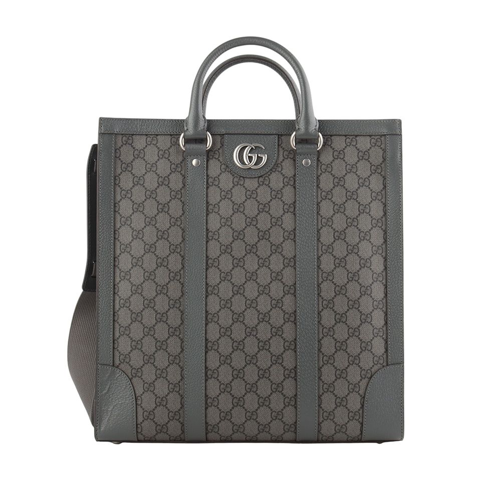 Gucci Gray GG Supreme Canvas Ophidia Medium Document Tote Bag 34301-1