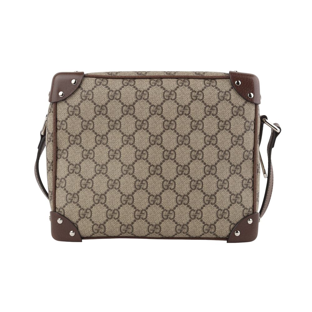 Gucci Supreme Leather Detail Box Crossbody Bag 34291K