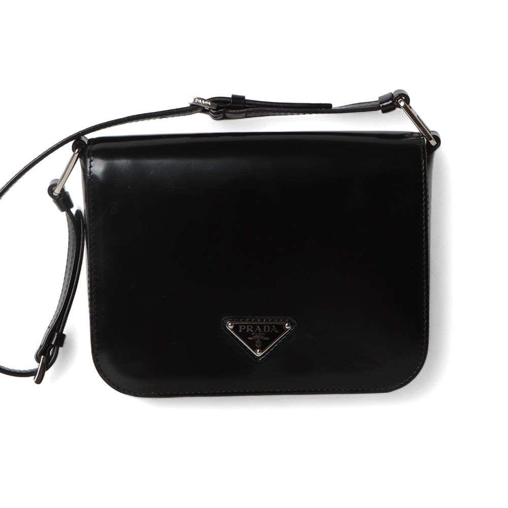Prada Brushed Leather Shoulder Bag with Triangle Logo (Warranty) - 32195-2