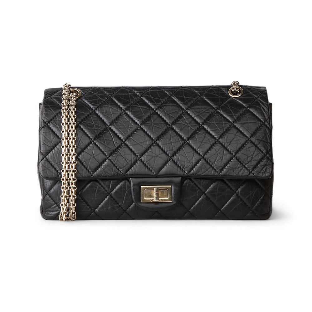 CHANEL Vintage 2.55 Classic Gold Chain Flap Shoulder Bag