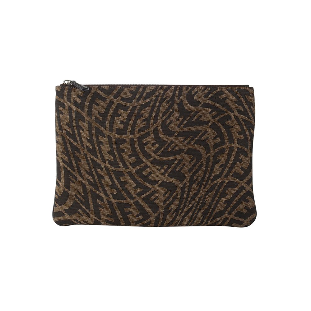 Fendi Canvas Jucca Clutch with FF Logo / 33810-3