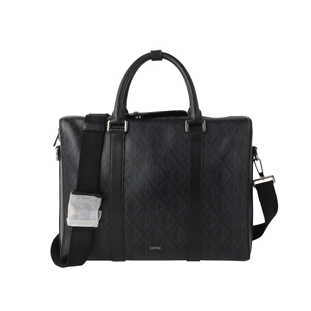 Dior Black CD Diamond Canvas Document Bag 1ADBR088CDP 34125Y