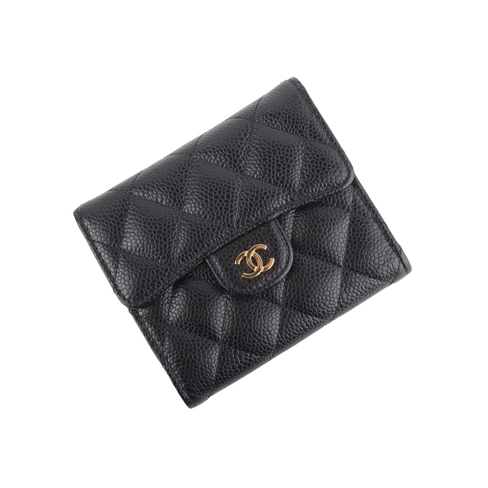 CHANEL Classic Caviar Gold Women's Wallet AP0231 B7133-2