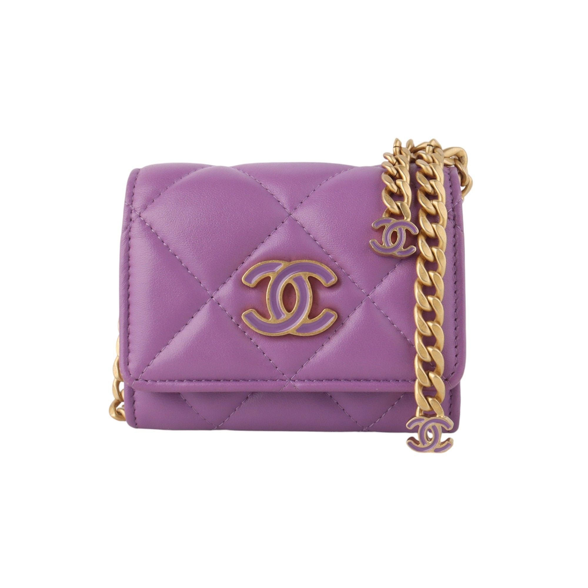 CHANEL Flap Chain Mini Card Wallet Crossbody Bag 33604K