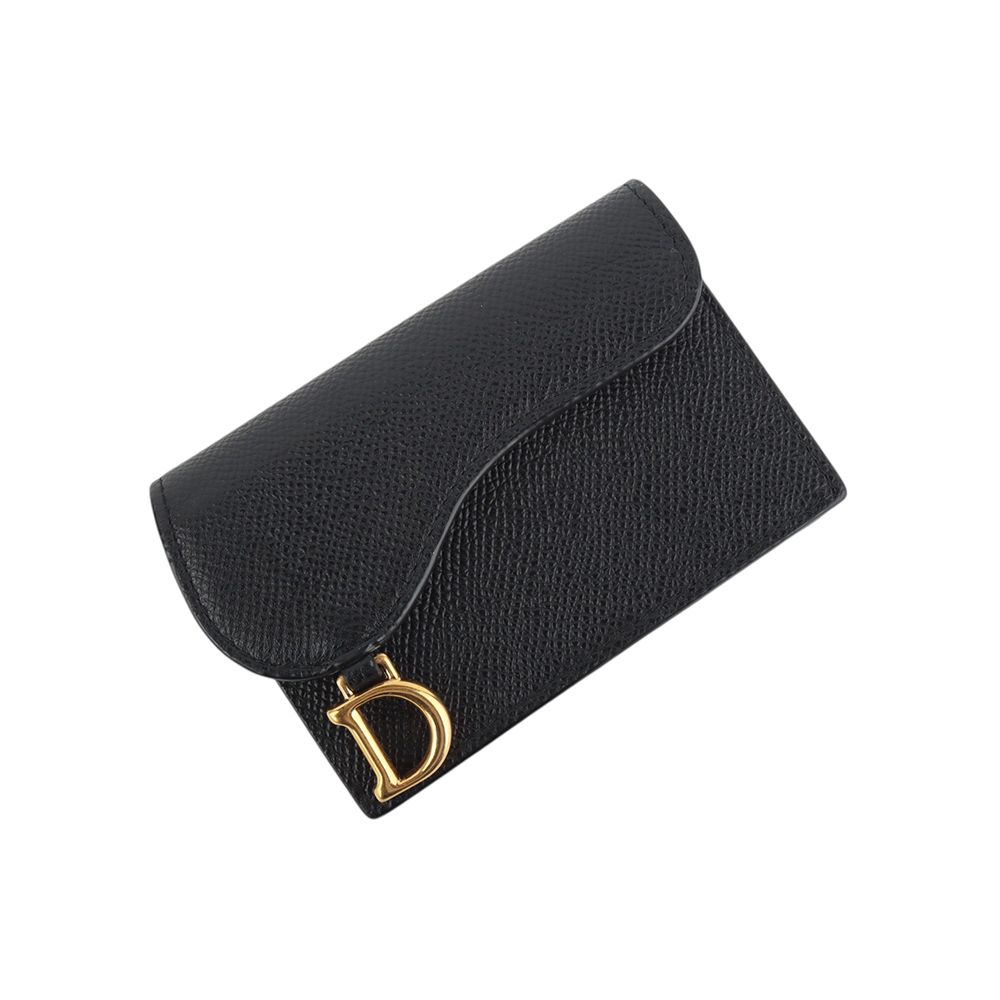 Dior Grain Calfskin Saddle Flap Card Wallet 33979