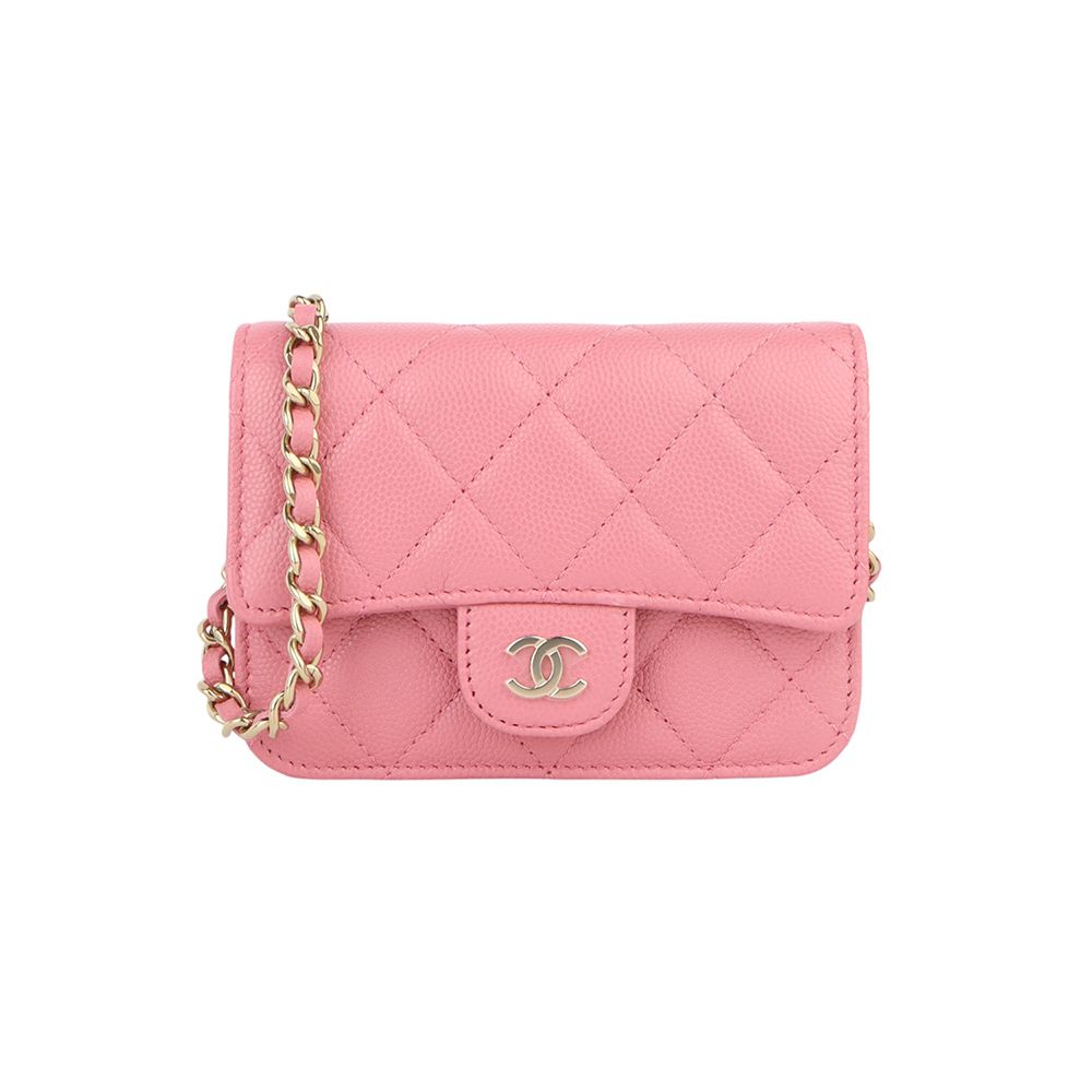CHANEL Caviar Classic Flap Mini Chain Crossbody Bag 33508K-1