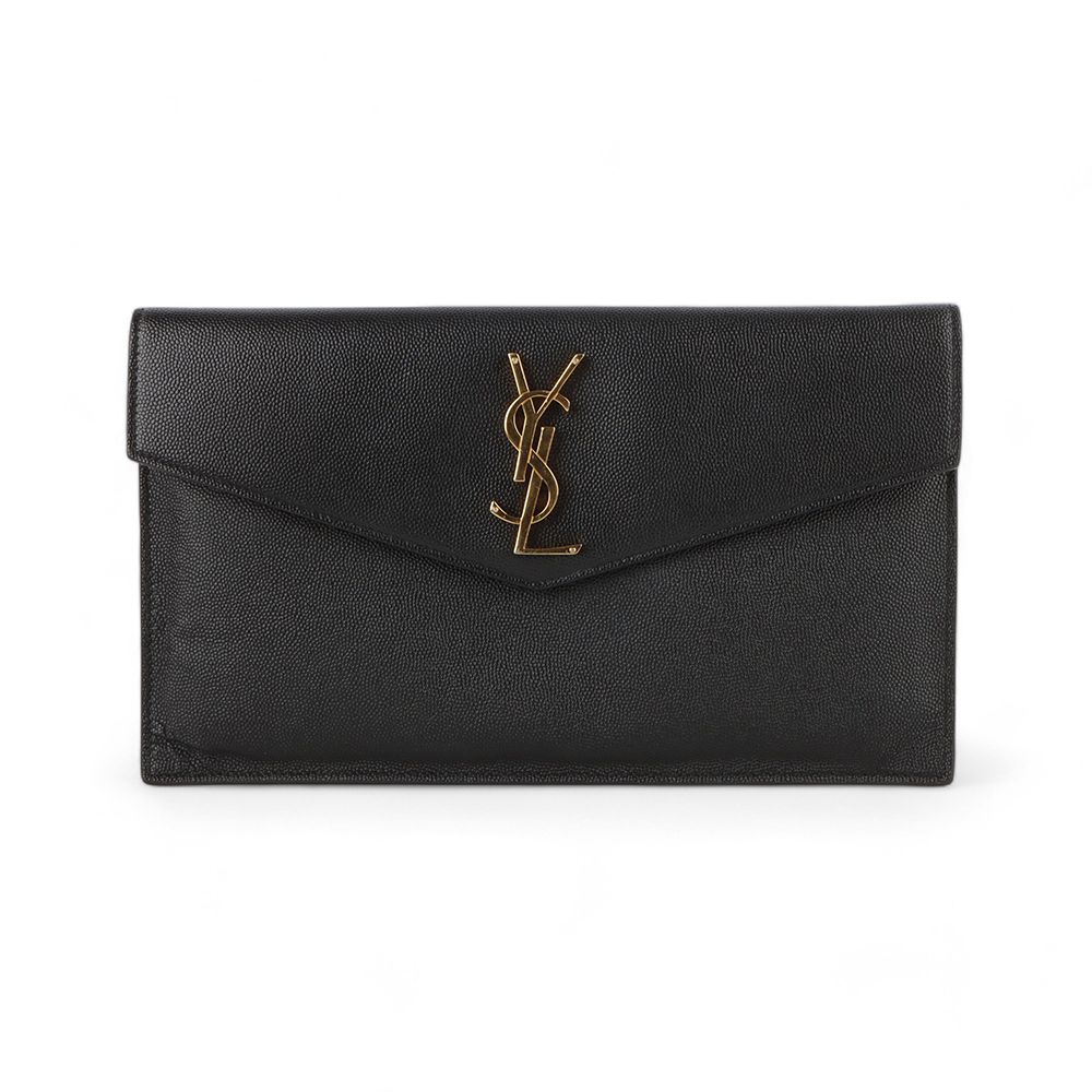 Saint Laurent Envelope UpTown Gold Clutch Bag with Warranty / 32553