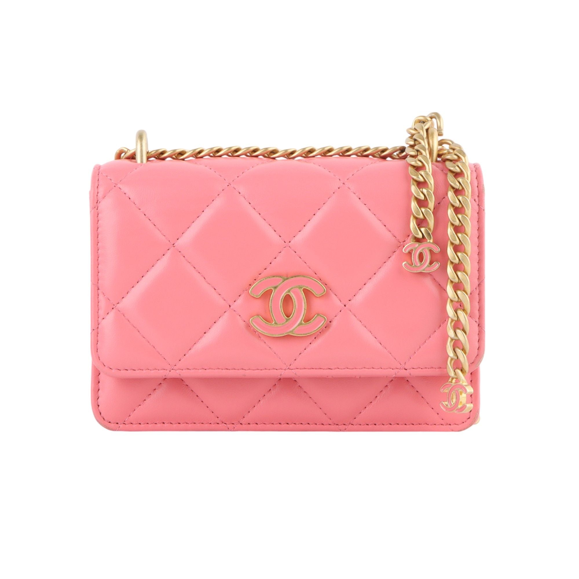 CHANEL Mini Flap Enamel Gold Metal Cross Bag (AP2635) 33424-2