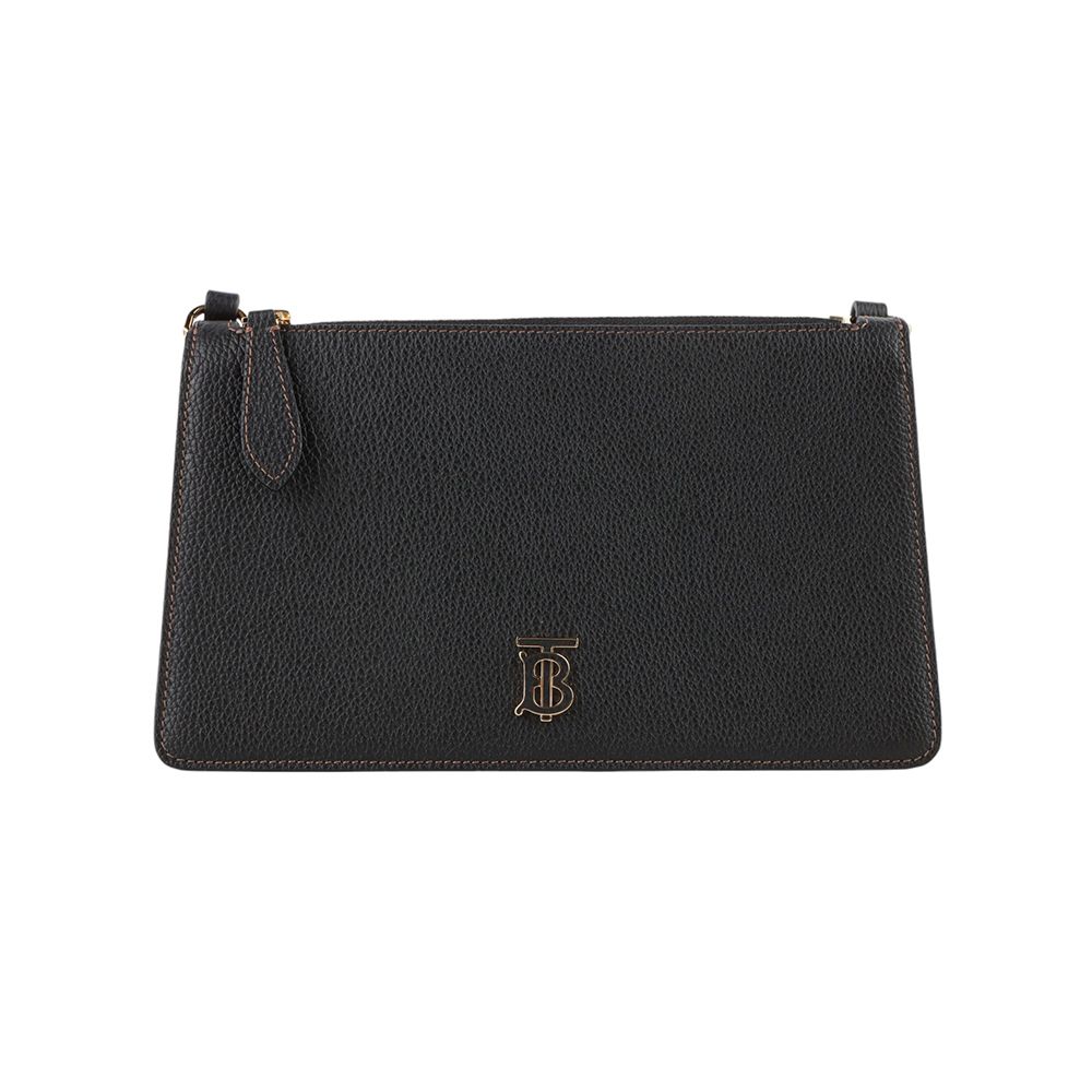 Burberry Gray Grainy Pouch Shoulder Bag / 33496K