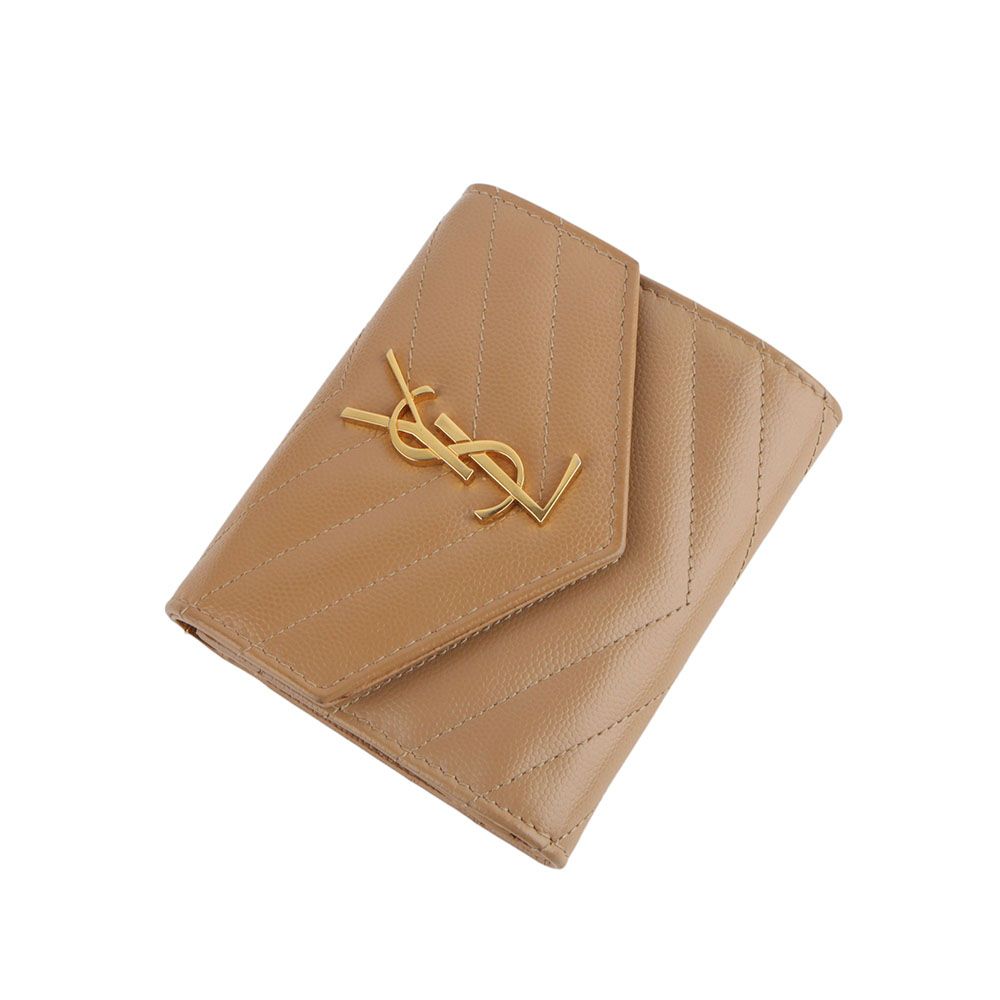 Saint Laurent Monogram Caviar Women's Wallet with Department Store Receipt 403943