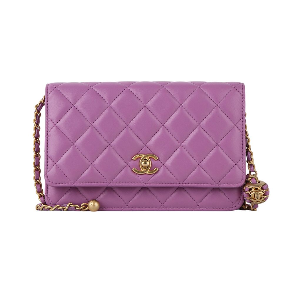 CHANEL Classic WOC Gold Ball Chain Crossbody with Lambskin AP1450 33209