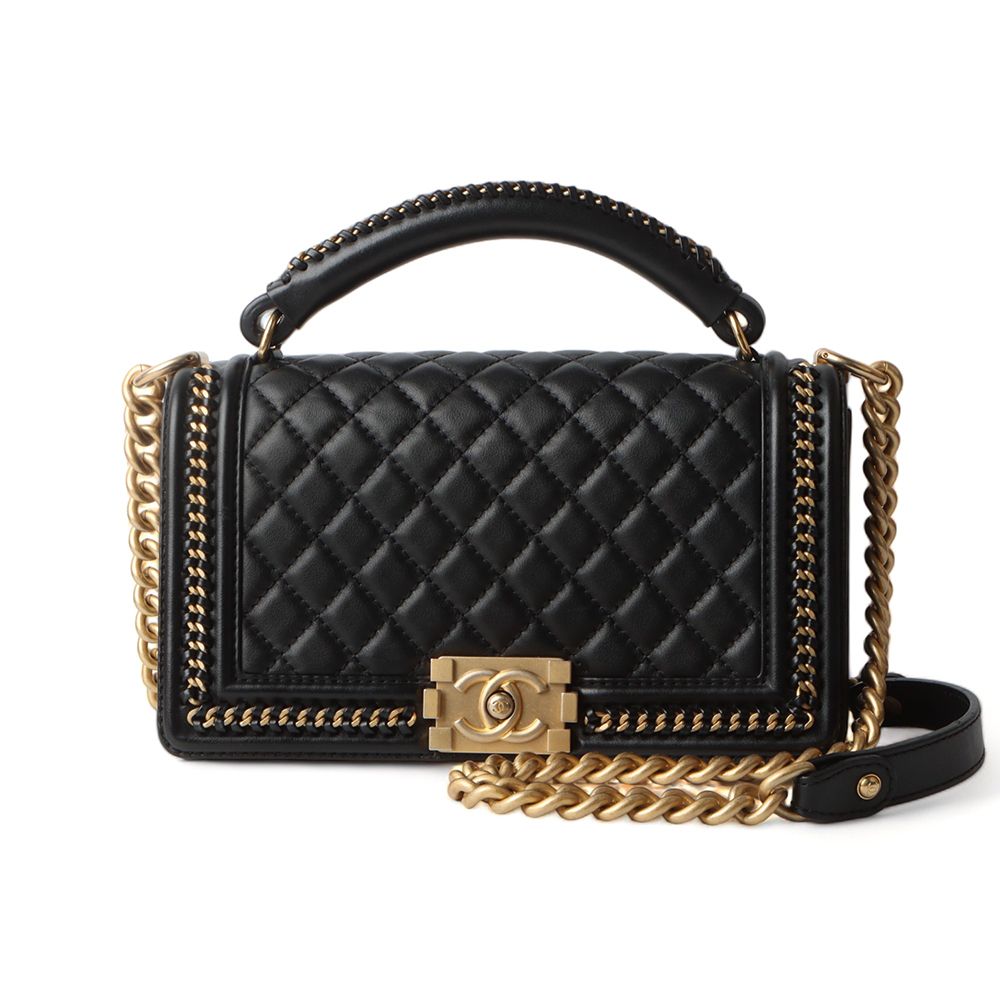 CHANEL Top Handle Boy Bag Medium A94804 (Department Store Receipt) / 31830