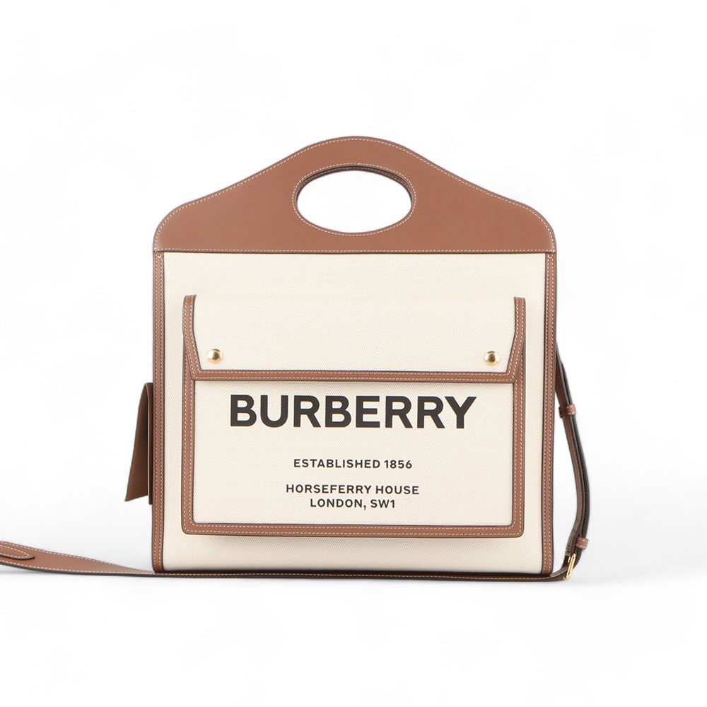 Burberry Two-Tone Canvas Pocket Bag Medium/8031745